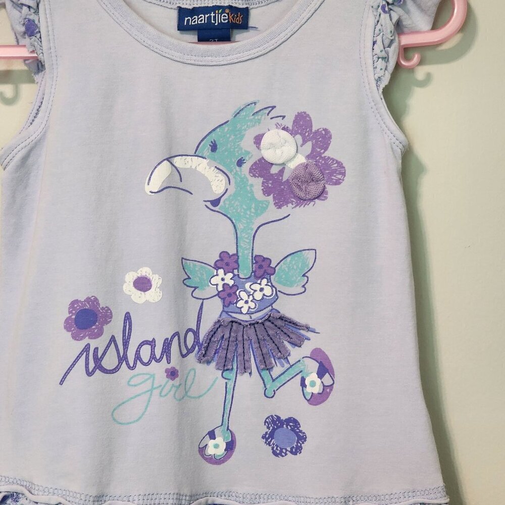 Naartjie sz 2T blue summer dress flamingo island girl - Picture 2 of 9